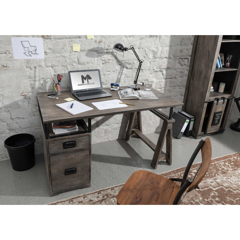 Railway Solid Wood Writing Desk