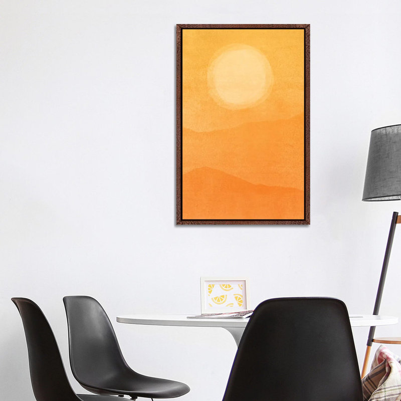 Rustic Afternoon Abstract - Print on Canvas, 101.6 cm H x 66.04 cm W, Classic Brown Wood Framed