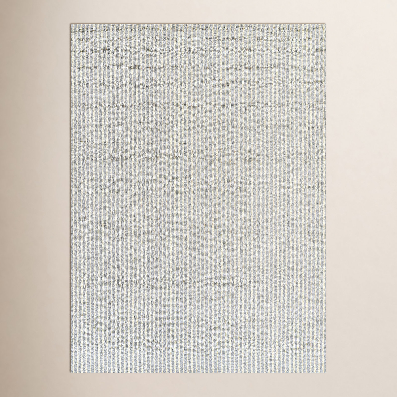 Lola Blue Hand-Tufted Striped Wool Rug, Rectangle 5' x 7'6"