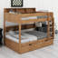 Space-Saving Bunk Bed Frame Featuring Integrated Pull-Out Trundle-871359243