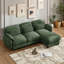 Canapé d'angle modulaire trois places en chenille avec pouf amovible-1132205863