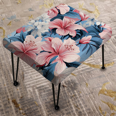 Tranquil Flora Tropical Pattern - Tropical Rectangle Ottoman