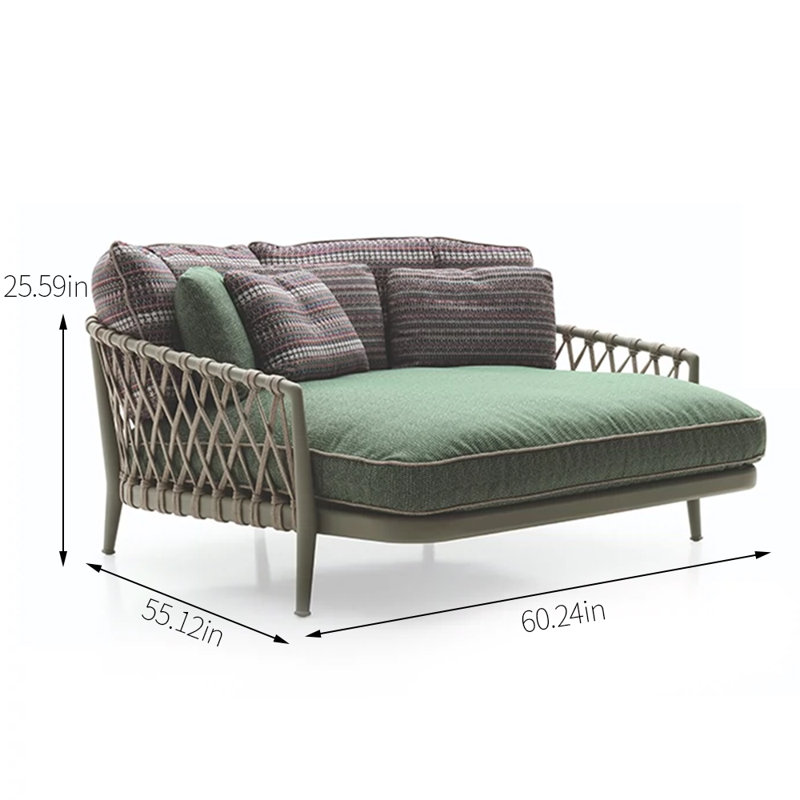 Lit de jour d'extérieur simple en tissu 60,24 po