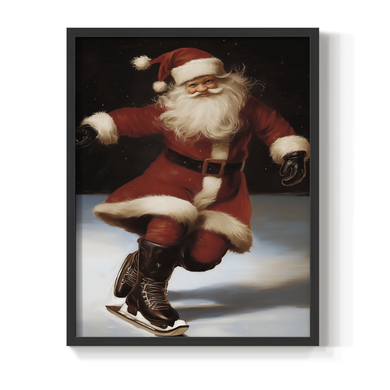 Art des Fêtes de Noël - série 2-CCGCLXXXII, reproduction d'art encadrée - bois massif, Noir, H 21 po x l 17 po