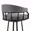 Tabouret de bar pivotant en similicuir et métal gris ardoise