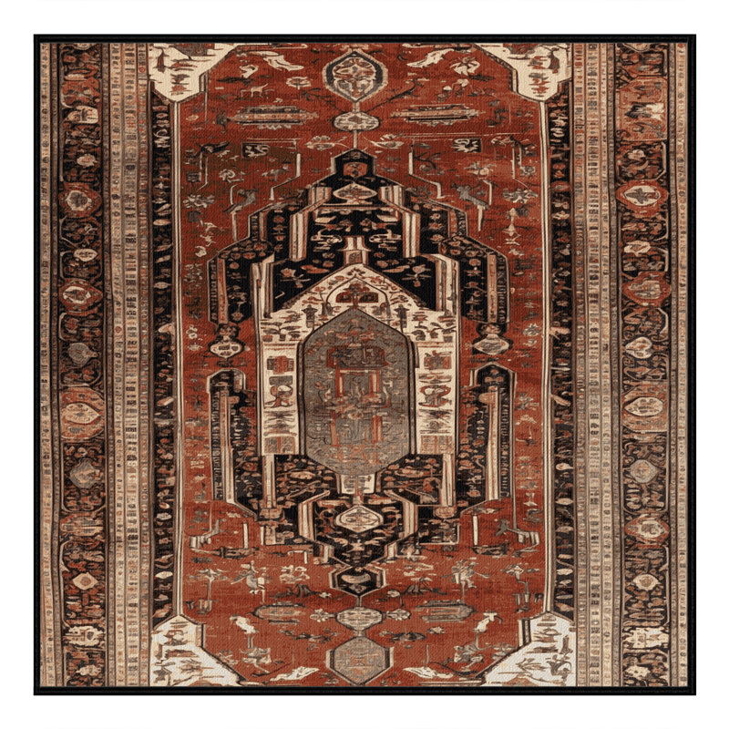 Tapis brun lavable à la machine, Carré 4 pi