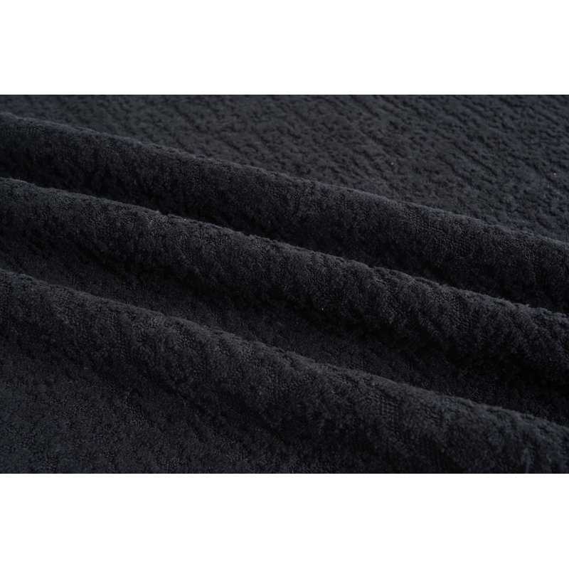 Curved Living Room Chenille Compression Sofa, Black