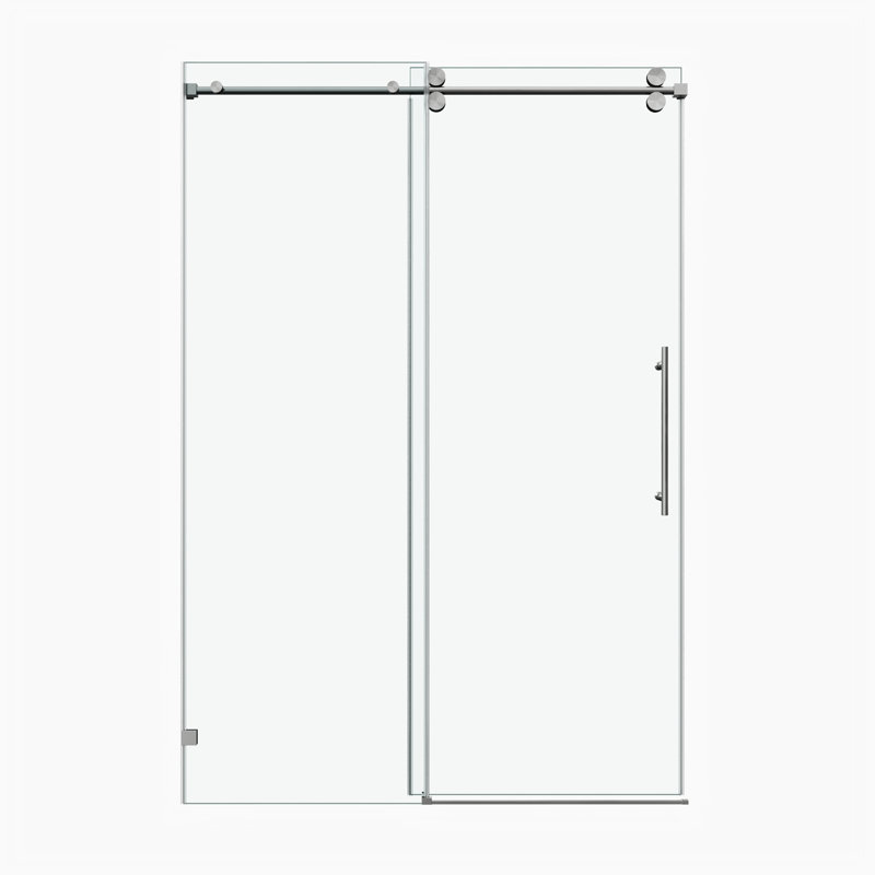 Porte de douche fixe et coulissante, Nickel brossé