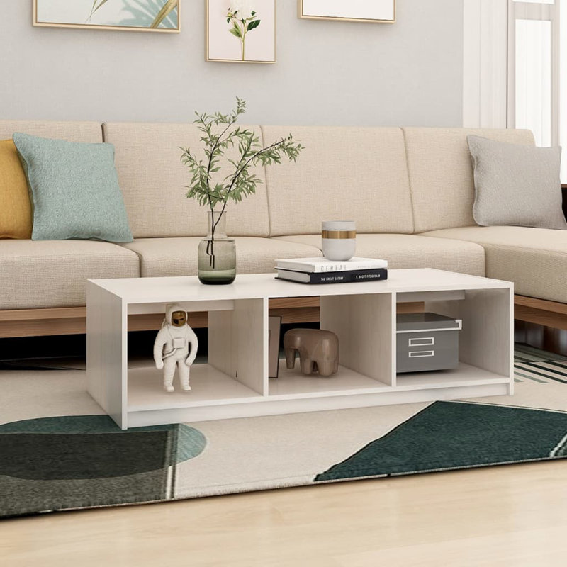  Table basse Table basse moyenne en pin massif naturel, Blanc