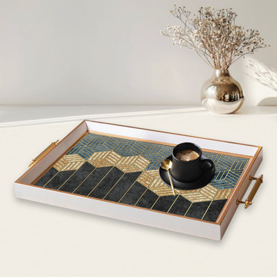 Elegant Glass Tray, 19.7 x 11.4 x 1.4 inches | 100% Durable Glass Construction | Easy to Clean with Damp Cloth | Ideal for Serving, Decorative Display, and Organizing | Stylish Addition to Home Décor