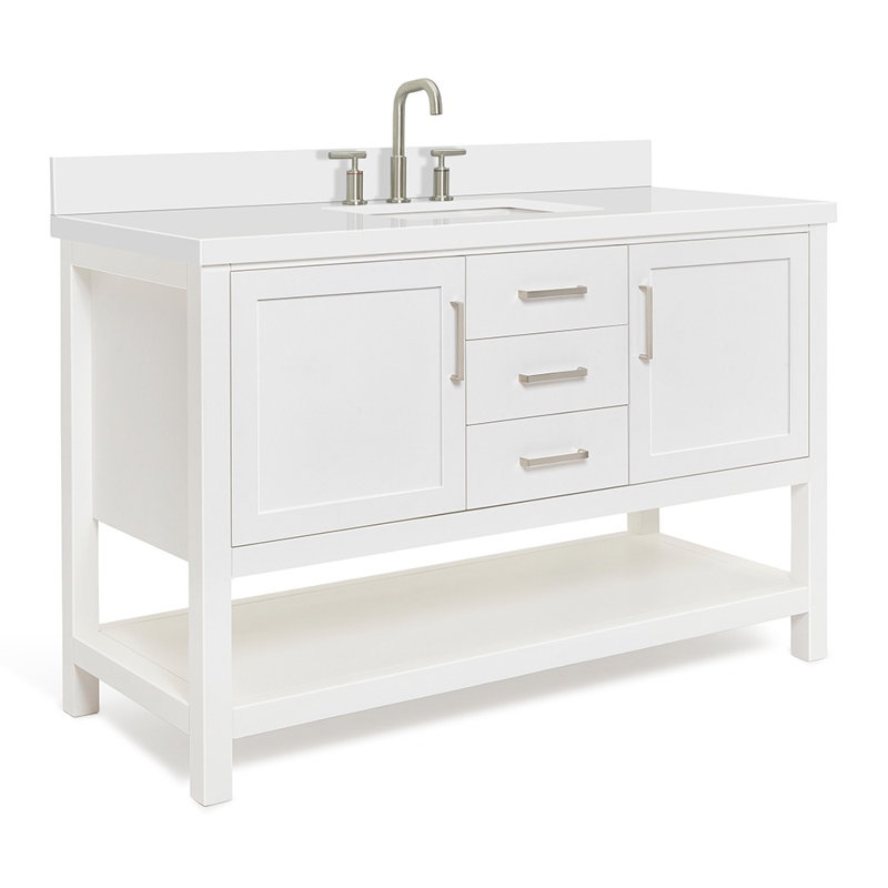 Ensemble de meuble-lavabo simple 55 po Abby, Blanc