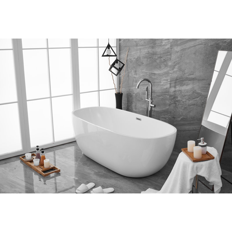 Baignoire de trempage 70 po. X 34 po. Fredericksburg, Chrome poli