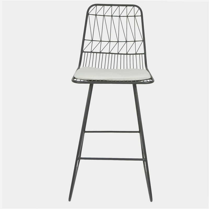TABOURET NIEZ, Coussin ivoire / structure grise