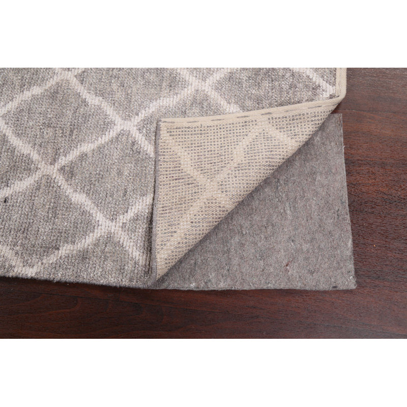 Tapis gris noué à la main de conception unique 6 pi 8 po x 10 pi New Age