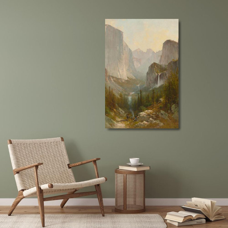 «Yosemite Valley» par Thomas Hill - Art mural sur toile tendue avec châssis, H 40 po x l 28 po