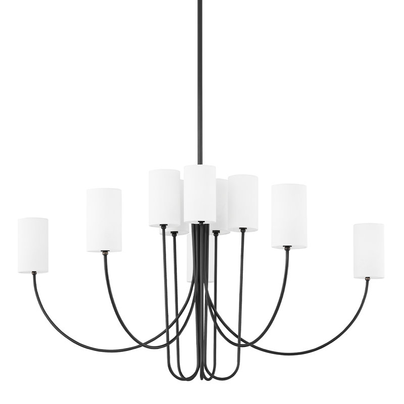Lustre classique à 10 lumières Elzira Finchley, Bronze vieilli