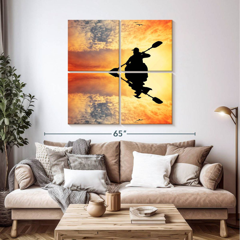Sireci Kayaker Sunset Silhouette
