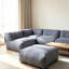 Ensemble de canapé modulaire modulaire d'aspect lin, canapé compressible à combinaison libre avec housses amovibles pour l'intérieur et l'extérieur