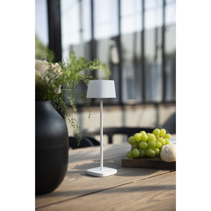 Capri Cordless Table Lamp - USB Rechargeable, Dimmable LED, Elegant Design, 25cm H x 7cm W x 7cm D, White