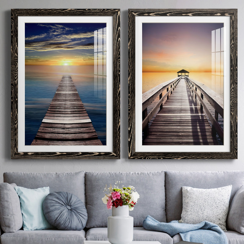 Caribbean Dusk - ensemble de 2 reproductions de photos, H 31,5 po x l 47 po x P 1,5 po, Blanc, H 31,5 po x l 47 po x P 1,5 po
