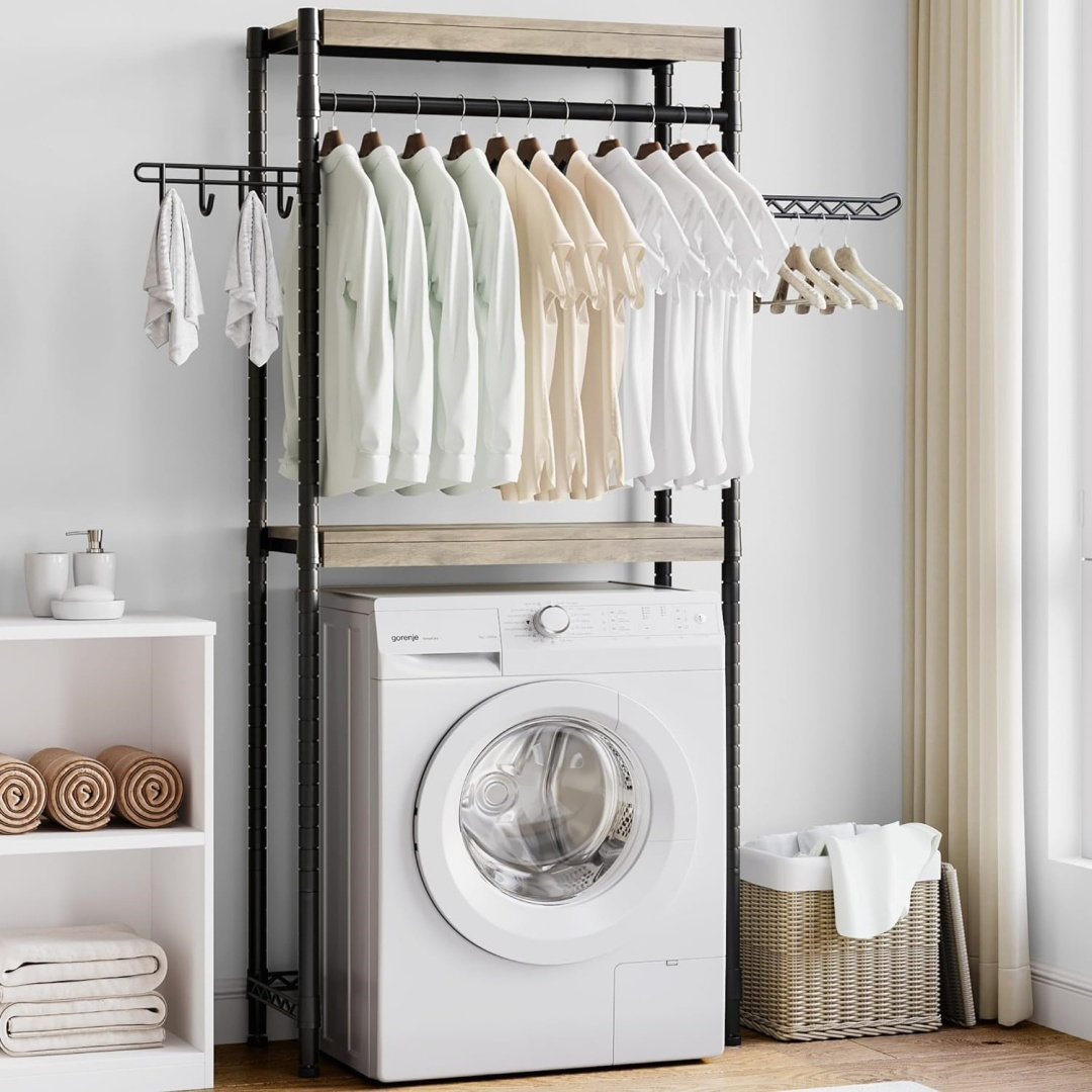 Latitude Run® 30 In Adjustable Height Laundry Organizer, Gray | Wayfair