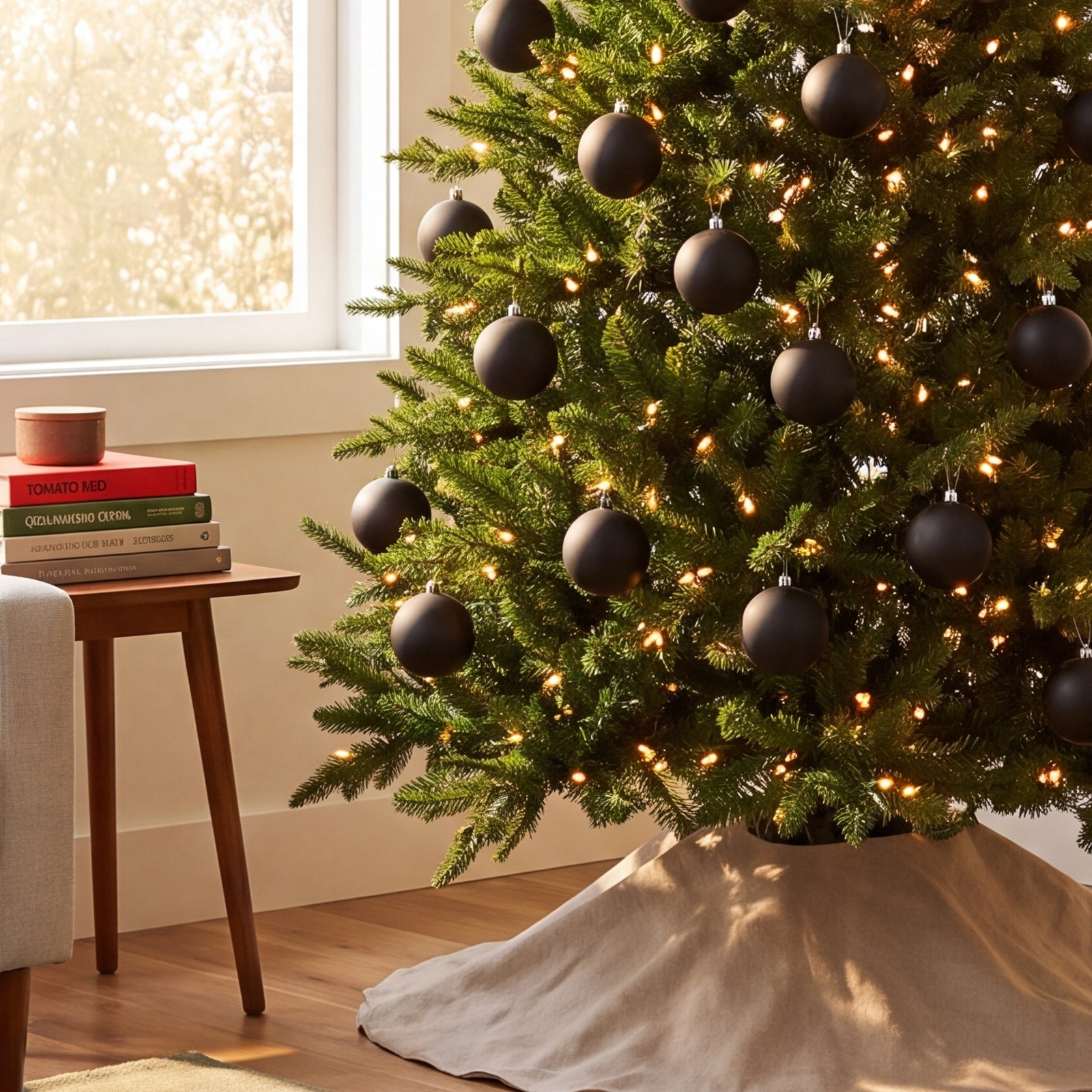 Shatterproof Matte Christmas Ball Ornaments, Black