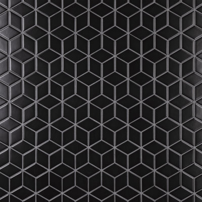 Carreau de mosaïque pour mur et plancher en porcelaine 1,75 po x 3 po Metro Rhombus