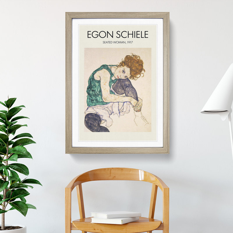 Seated Woman Vol.1 by Egon Schiele - Picture Frame Graphic Art, 36cm H x 27cm W x 2cm D
