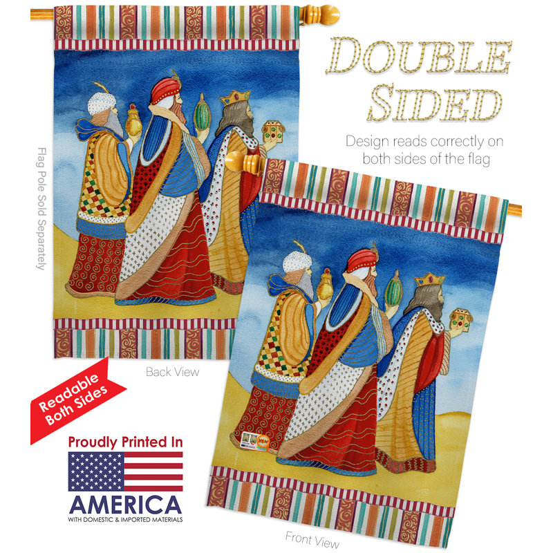 Ensemble de drapeaux en polyester 40 x 28 po Three Wise Men