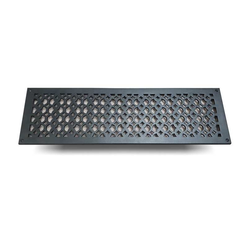 Grille murale en métal, Noir, 26" L x 10" W x 0.6" H