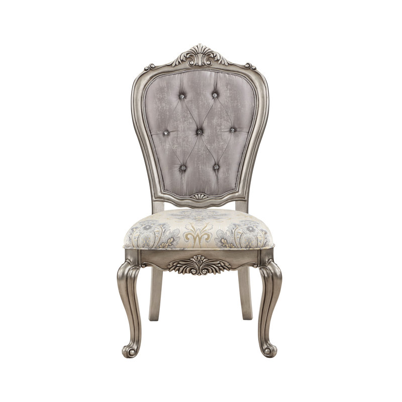 Ensemble de 2 chaises d'appoint Ariadne en velours et finition platine antique