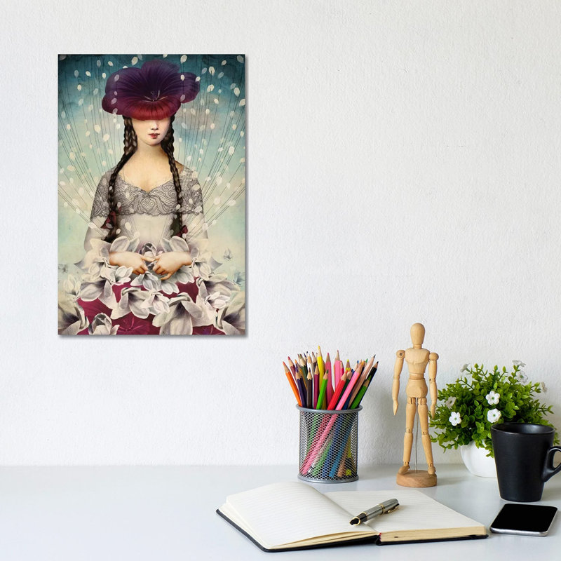 «Bind Flowers» par Catrin Welz-Stein - impression d'art graphique, H 12 po x l 8 po x P 0,75 po, Toile tendue, Pas de tapis