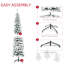 Arbre de Noël artificiel enneigé 6 pi de hauteur 6 pi, arbre de Noël mince avec branches réalistes et 395 pointes