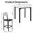 Marble 5-Piece Dining Table Set: Counter-Height Table & Stools | Space-Saving for Kitchen, Office, Small Spaces-2091658088