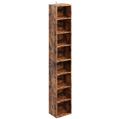 Bibliothèque étroite à 8 couches de conception étroite avec tablettes réglables ouvertes et porte-cubes