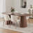 79" Oval Dining Table Duble Pedestal Dining Table Seats 9 Solid Wood Kitchen Table-117788856