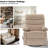  Swivel Rocker Recliner Chair In Velvet, Compact Modern Design Recliners For Small Spaces With Plush Comfort-Beige-844476575