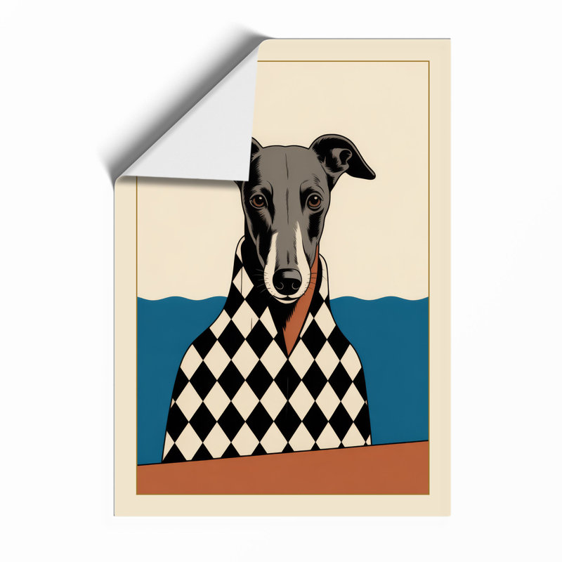 Dressed Hound Mid-Century - Framed Print, Unframed, A4 - 29.7 x 21.0 cm