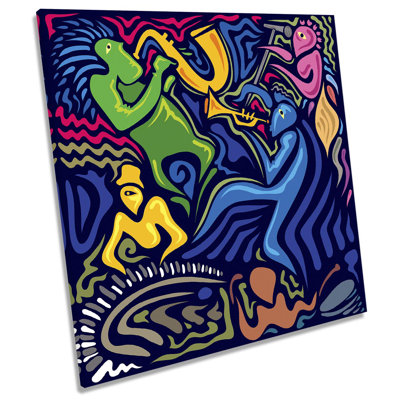 Jazz Band Music Modern - Wrapped Canvas Painting
