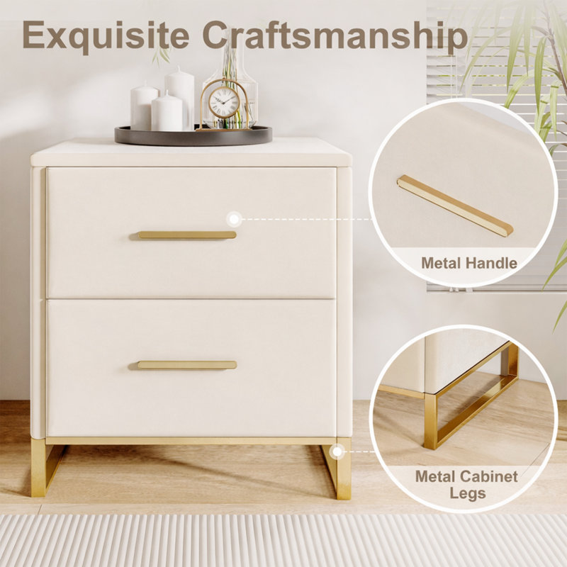 40cm W Manufactured Wood Bedside Table