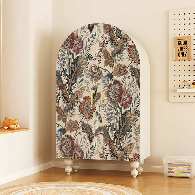 Garde-robe de rangement rétro American Light, Blanc / multicolore