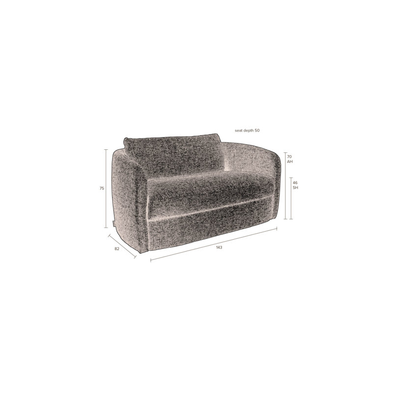 Boho Sofa, Gray