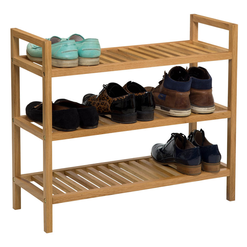 Farris 9 Pair Stackable Solid Wood Shoe Rack