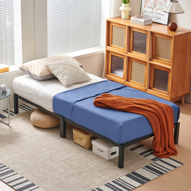 Minimal Screwless Black Bed Frame With Square Feet, Single (3')