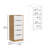 Dresser 42"H, 5 Drawer, Vertical Dresser, White / Light Oak-373715183