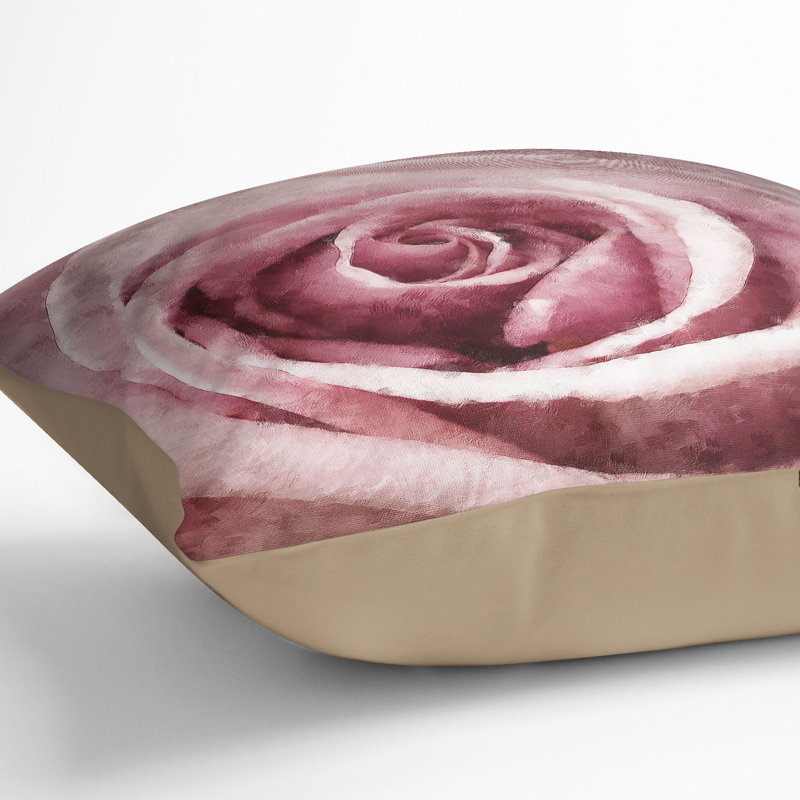 Pretty Rose Flower Cushion with Filling, 55cm H x 55cm W x 20cm D, Stone