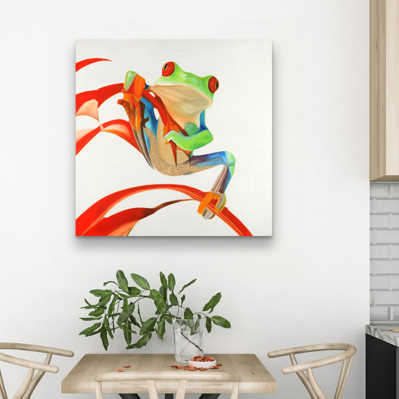 Red-eyed frog - 32"x32" art on canvas