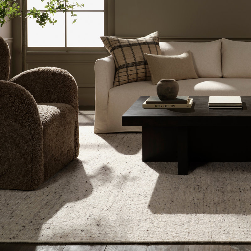 Jaipur Living Amgala LEO15 Handmade Solid Ivory Area Rug (8'x10'), Rectangle 10' x 14'