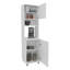Garde-manger moderne blanc avec 2 portes et rangement ouvert, grande armoire autoportante avec tablettes réglables, rangement pour garde-manger et solution de rangement pour la cuisine