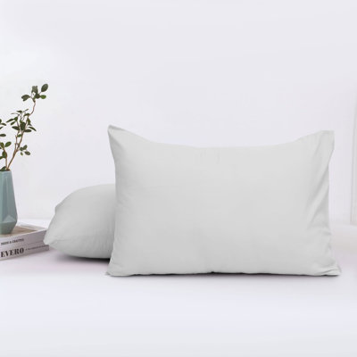 Set of 2 Plain Color Microfiber Pillowcases - Super Soft, Breathable & Easy Care Pillow Covers